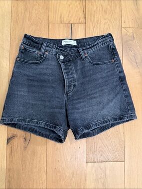 Abercrombie & Fitch Black Dad High-Rise Denim Shorts